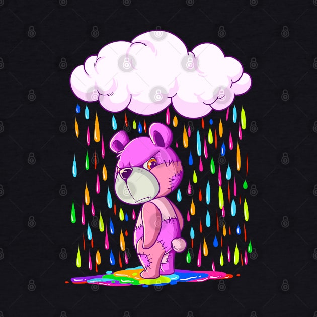 Rain On Teddy Gothic Gift Pastel Goth by Linco